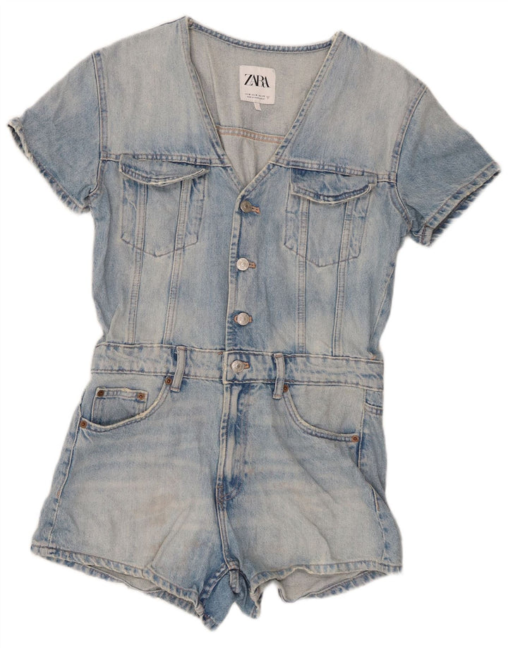 Costum pentru femei Zara din denim UK 12, bumbac albastru mediu
