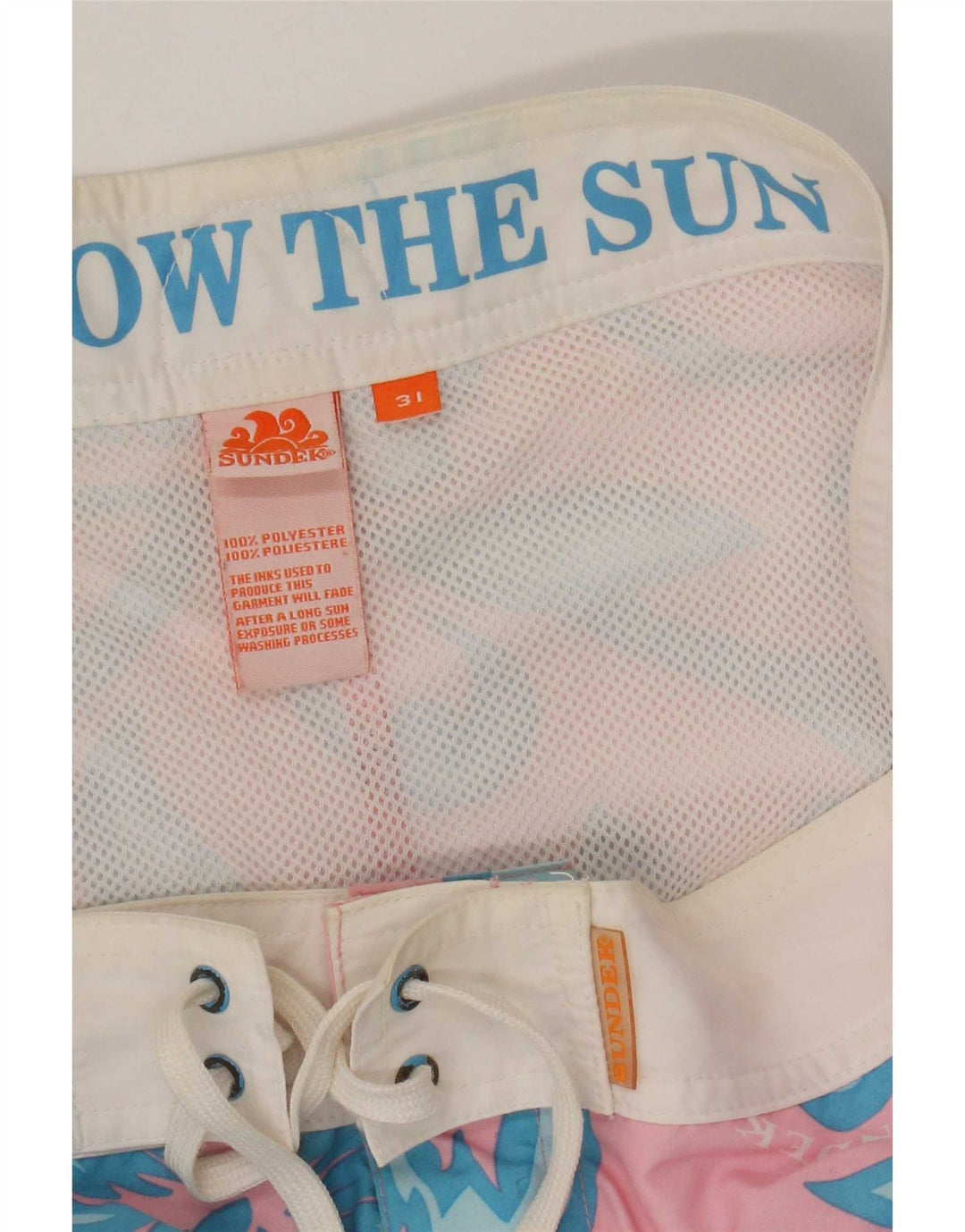 Sundek Pantaloni scurți de înot grafic pentru bărbați, poliester floral, roz mediu
