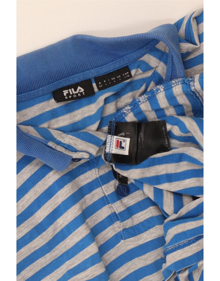 Tricou polo Fila pentru bărbați din bumbac cu dungi albastre mari