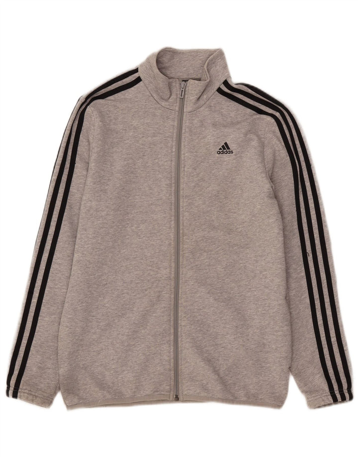 Jachetă de trening pentru băieți Adidas 13-14 ani, bumbac gri