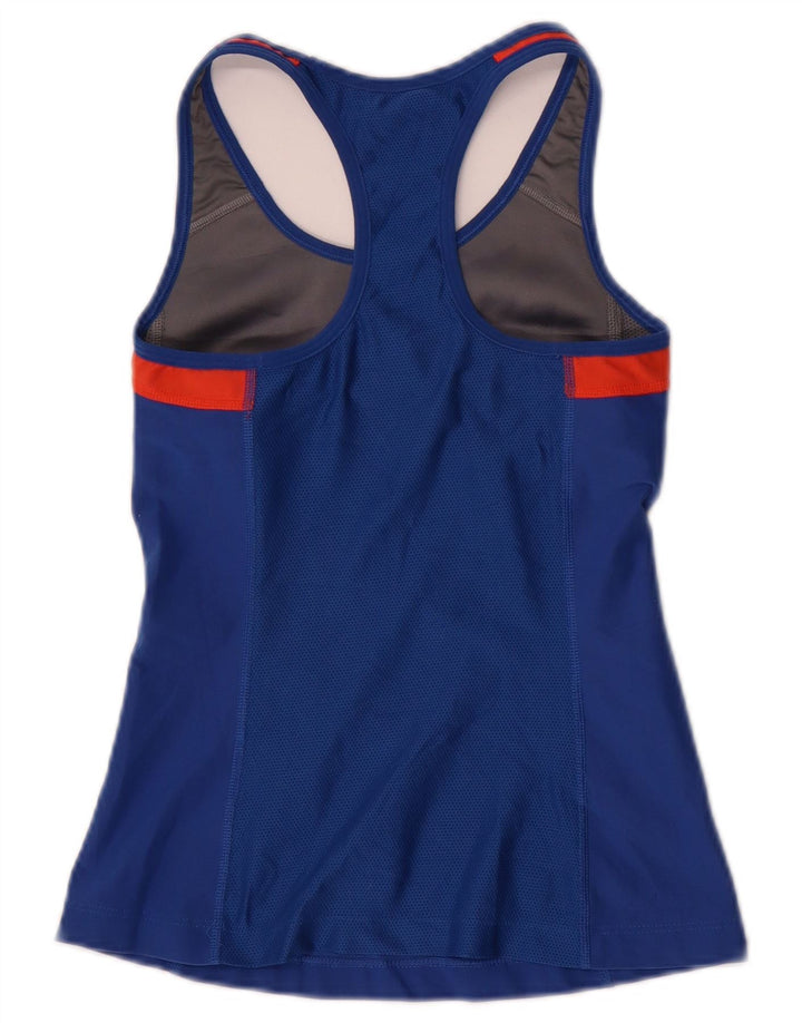 Top cu vestă grafică NIKE Dri Fit pentru femei UK 8, mic, bleumarin, color block