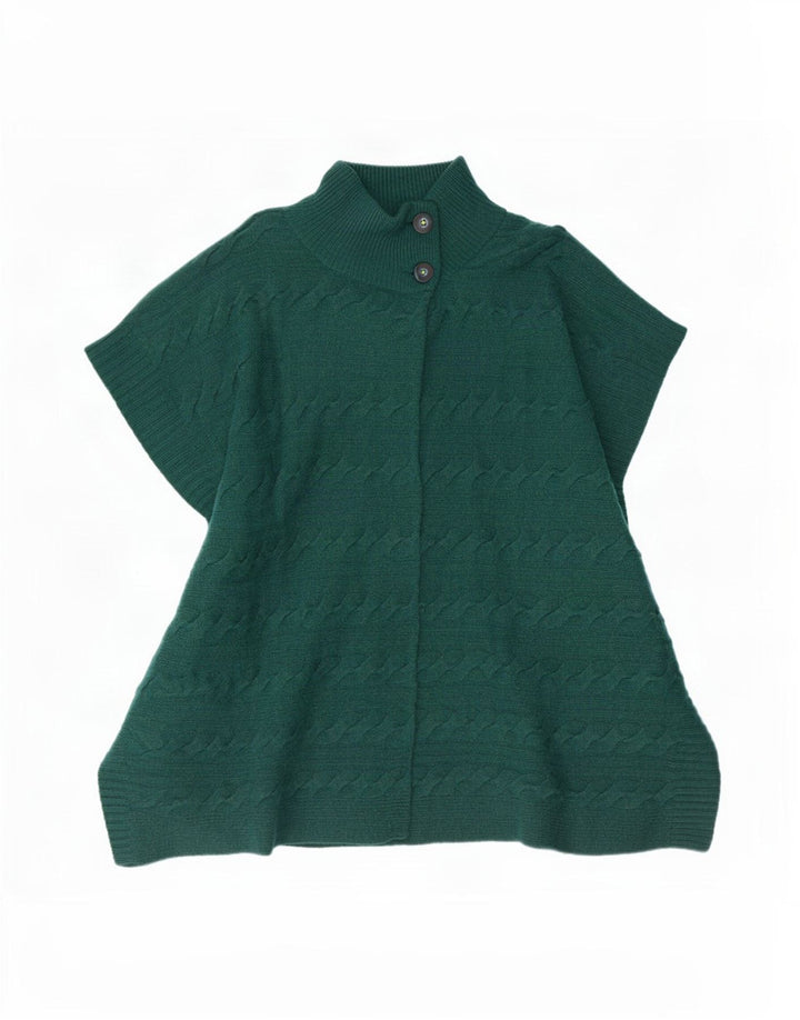 Pulover Poncho Cardigan pentru femei White Stuff Lână de miel cu pături verde mărime