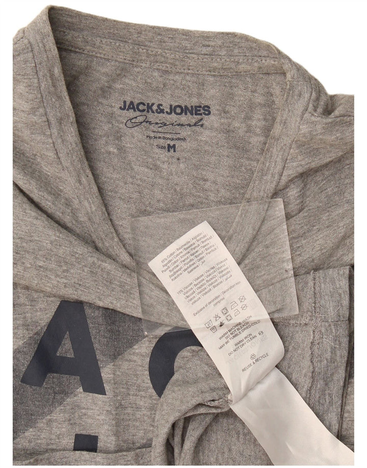 Tricou grafic Jack & Jones pentru bărbați Top din bumbac gri mediu