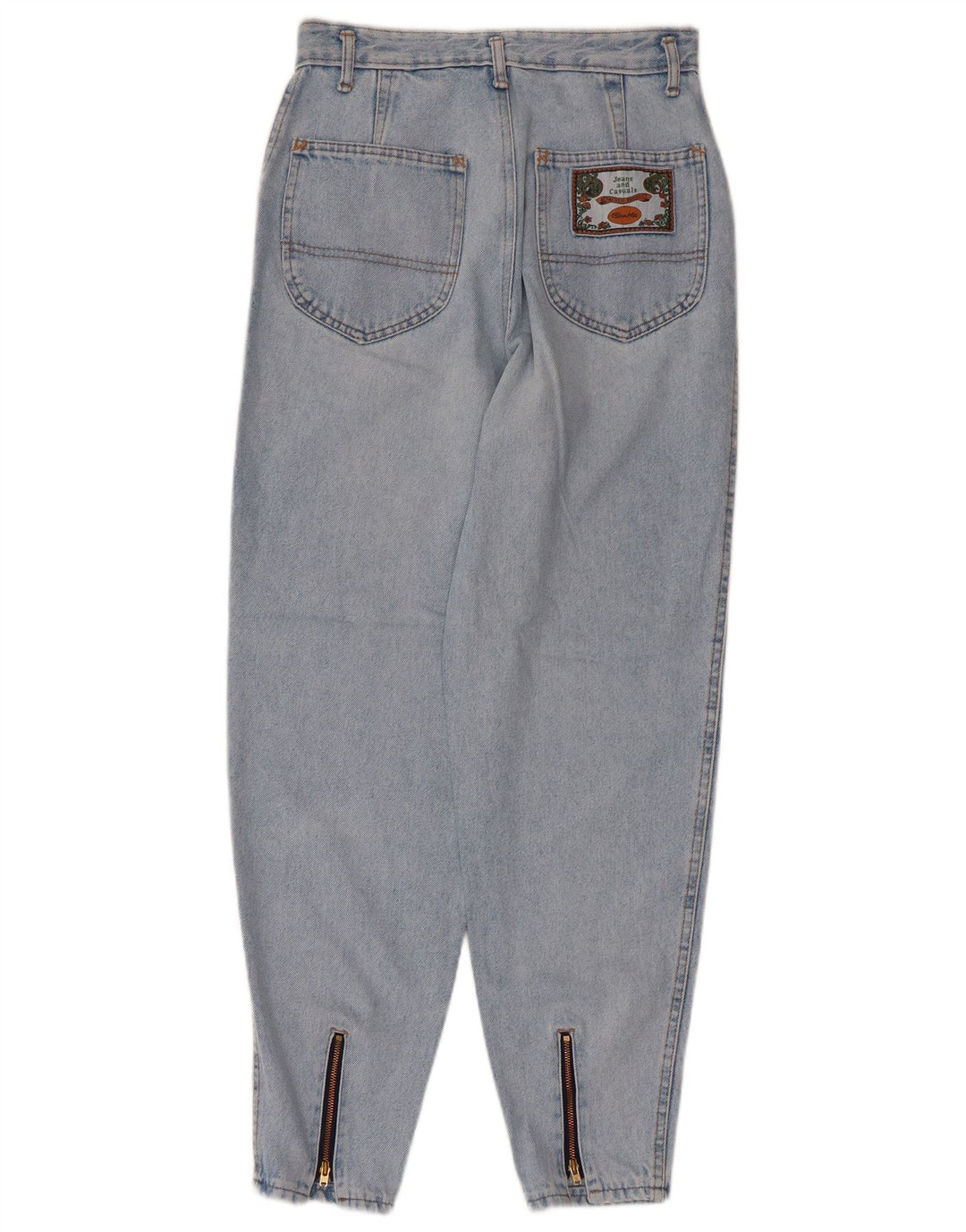 Blugi conici pentru femei VINTAGE cu talie înaltă L29 L27 Albastru