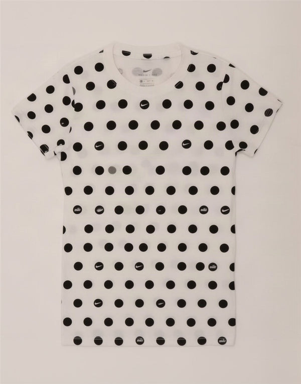 Tricou pentru femei Nike Top UK 6 XS Bumbac alb cu buline
