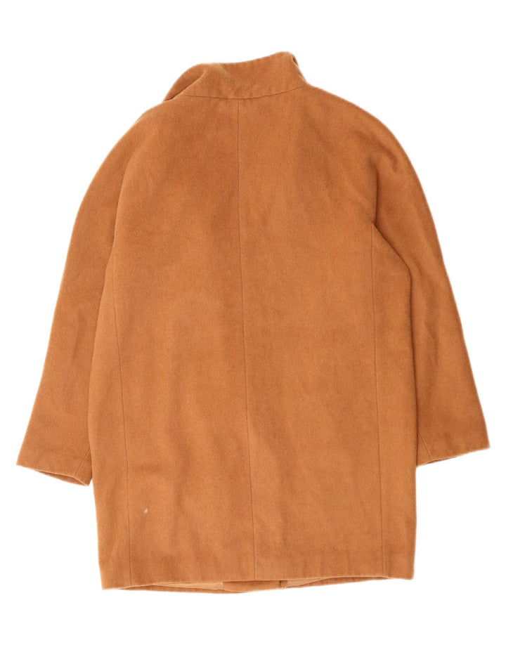 Pardesiu Jaeger pentru damă, cu tăiere largă, UK 14, lână maro medie