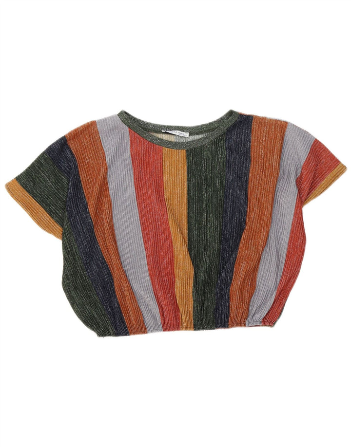Top Bluză Crop pentru Damă Zara UK 14 Medium Multicolore în dungi