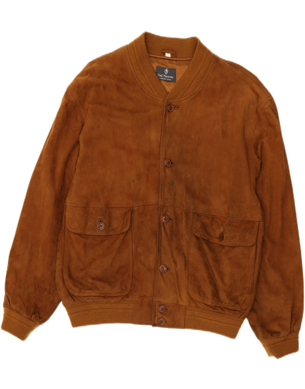 Jachetă Bomber Vintage pentru bărbați din piele intoarsa IT 54 2XL din piele maro