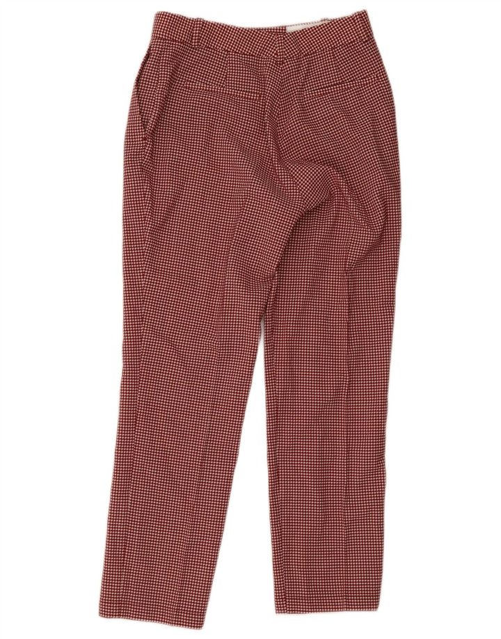 Pantaloni chino Massimo Dutti pentru femei EU 38 Small W28 L28 Red Houndstooth