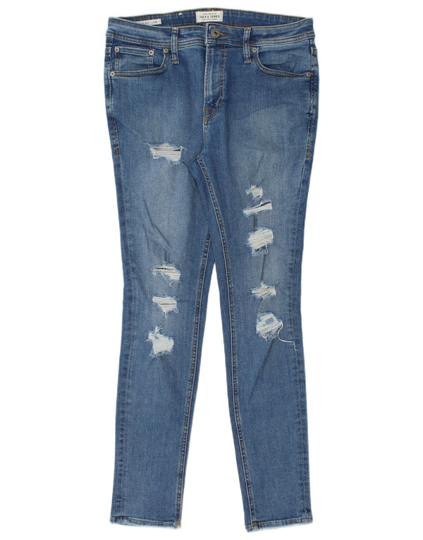 Jack & Jones Blugi Skinny Liam Distressed pentru bărbați W31 L30 Bumbac albastru