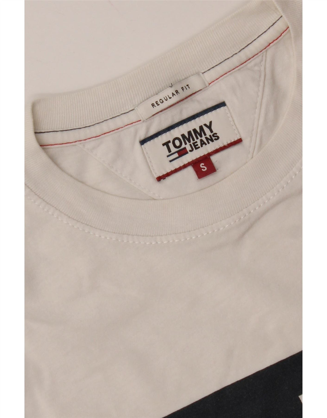 TOMMY HILFIGER Tricou grafic pentru bărbați Top mic, alb, bloc de culoare