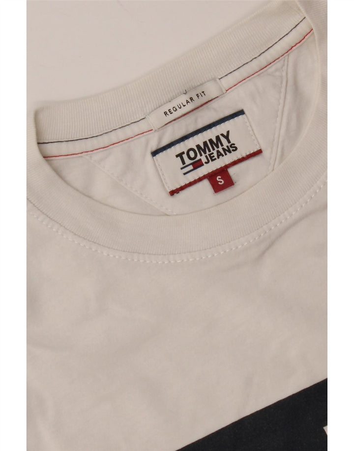 TOMMY HILFIGER Tricou grafic pentru bărbați Top mic, alb, bloc de culoare
