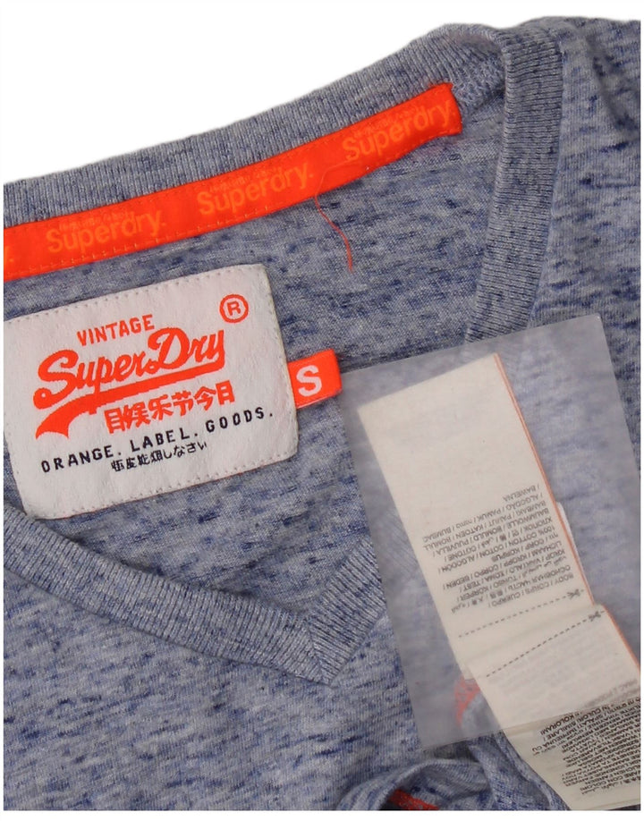 Tricou Superdry pentru bărbați Top mic albastru bumbac cu pete