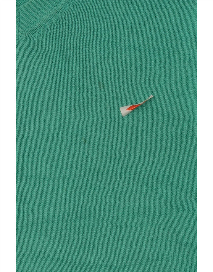 Pulover vintage pentru bărbați, cu decolteu în V, cu formă regulată, verde mare