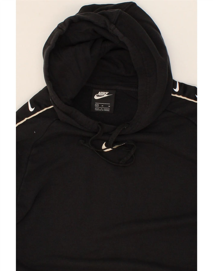 Pulover NIKE pentru bărbați cu glugă grafic, bumbac mediu negru