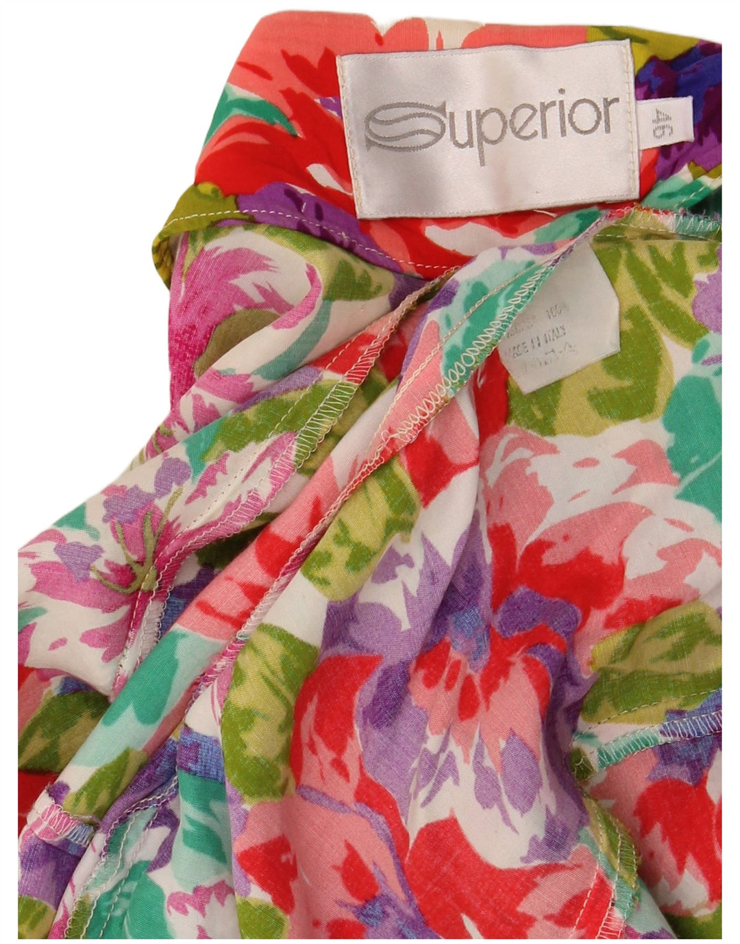 Bluză cămașă cu mânecă scurtă pentru femei Superior IT 46 mare, multicoloră, florală