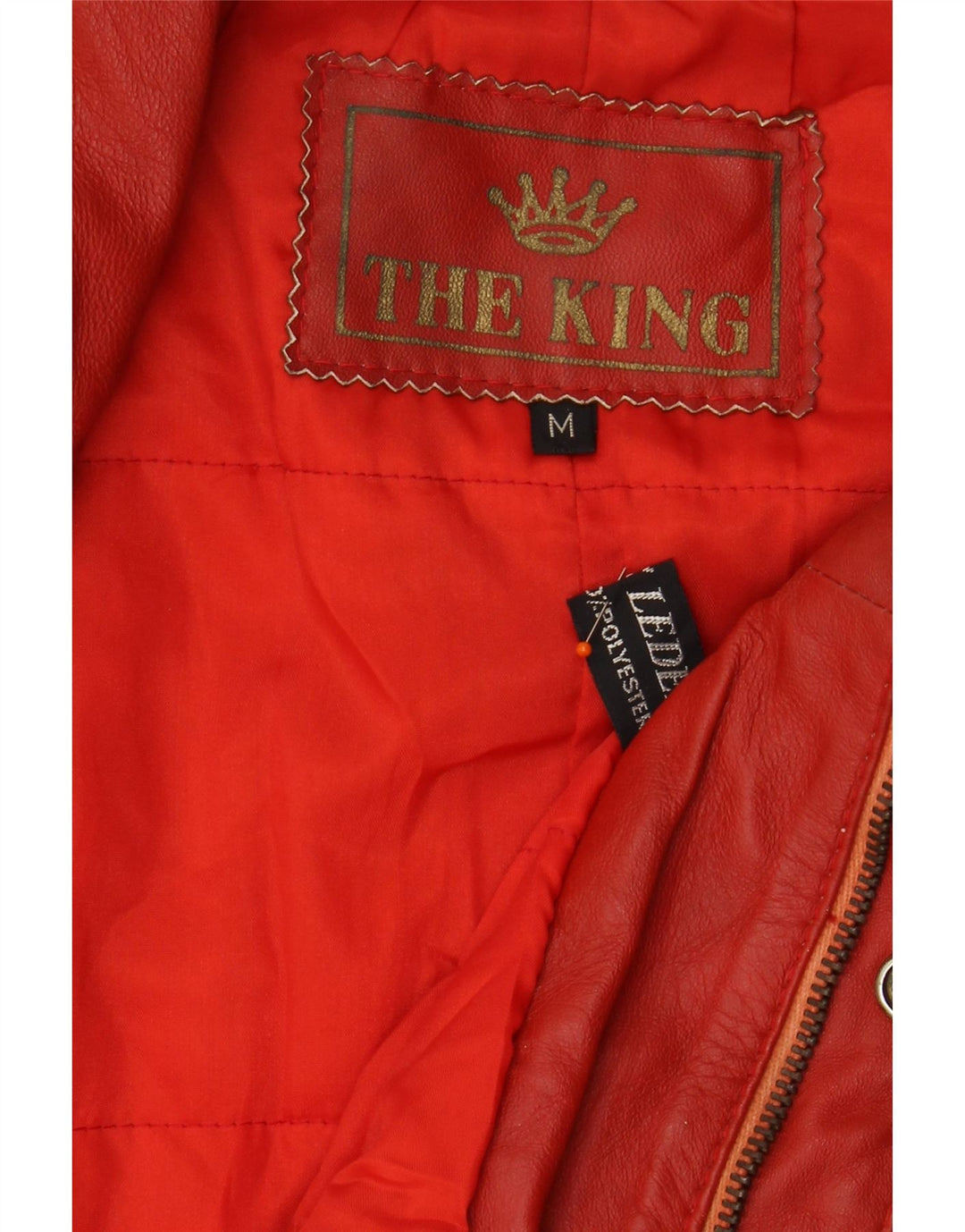 VINTAGE Gilet din piele pentru bărbați UK 38 Medium Red Leather