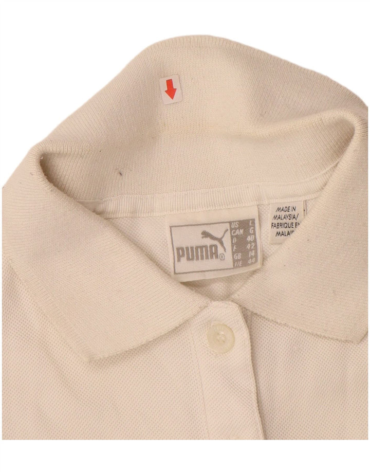 Tricou polo fără mâneci PUMA pentru femei UK 14 Medium Off White