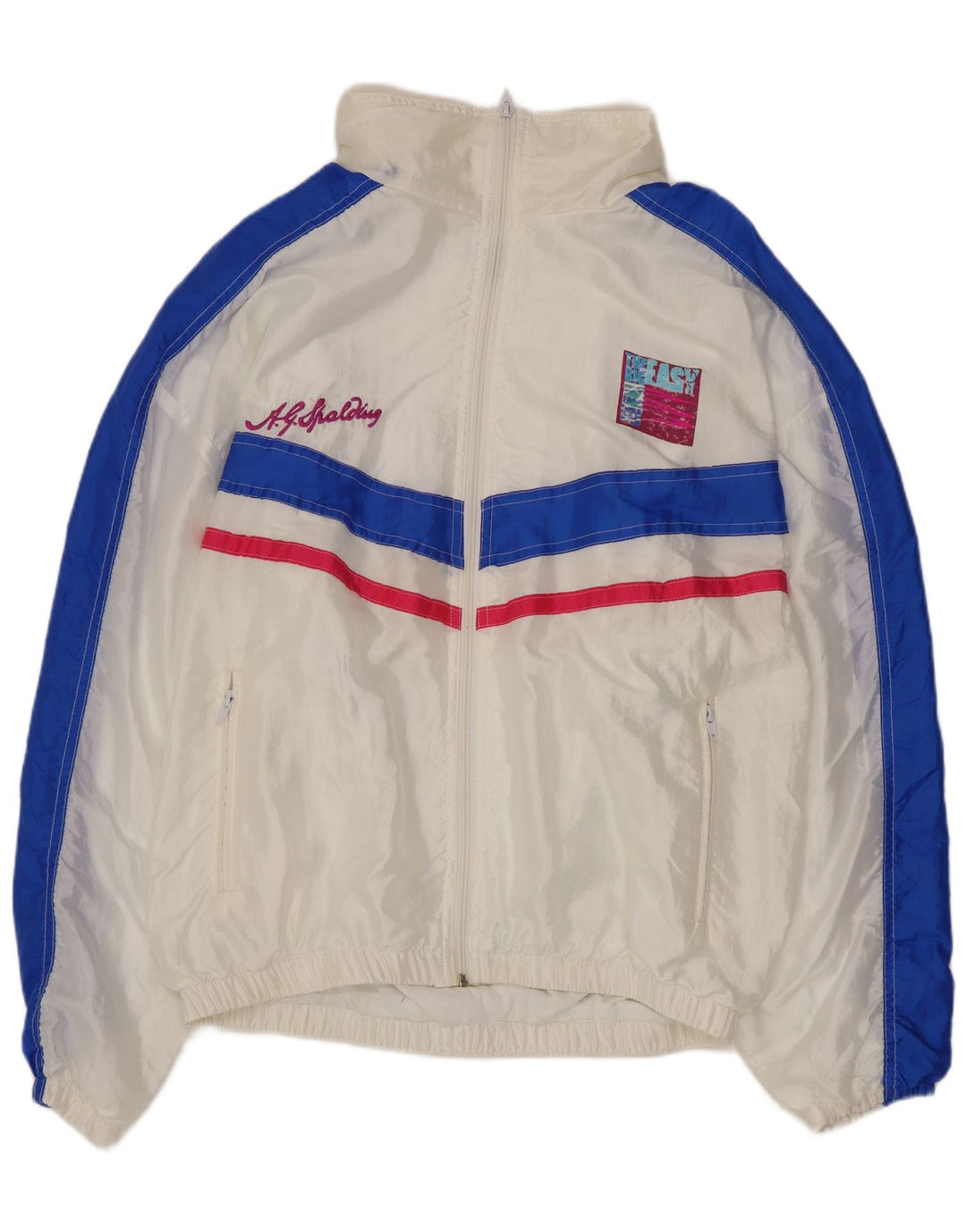 A.G. Spalding & Bros Jachetă de trening pentru bărbați, XL, nailon color bloc alb