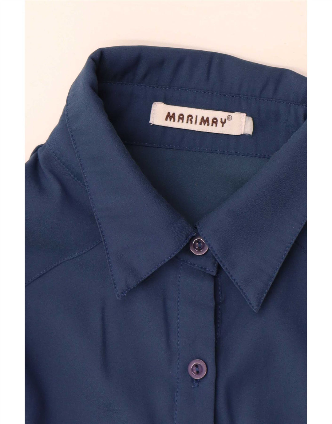 Cămașă Vintage pentru femei UK 12 Medium Bleumarin Bumbac