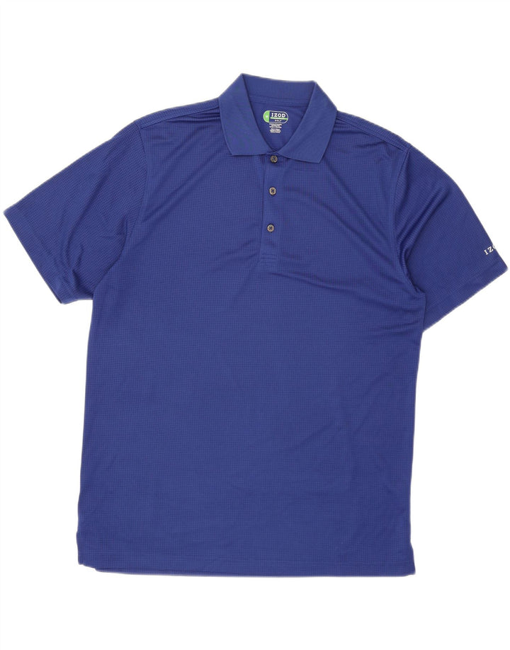 Tricou polo Izod pentru bărbați, poliester albastru mediu