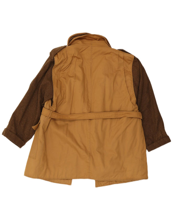 Jachetă militară vintage pentru femei UK 12 Medium Bej Colorblock