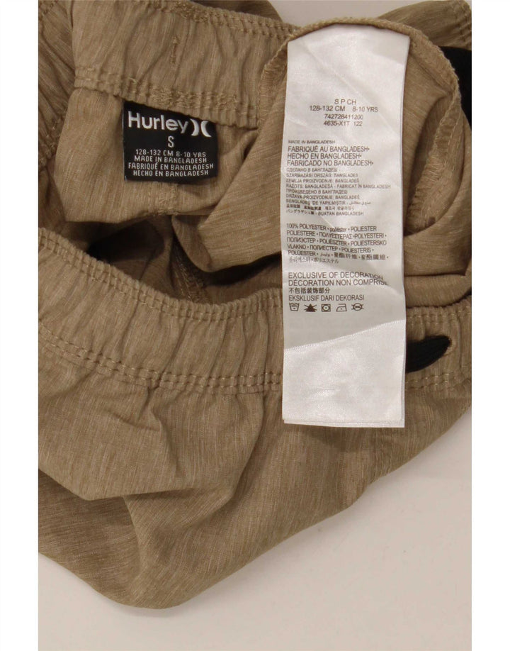 Pantaloni scurți sport Hurley pentru băieți 8-9 ani, maro, poliester