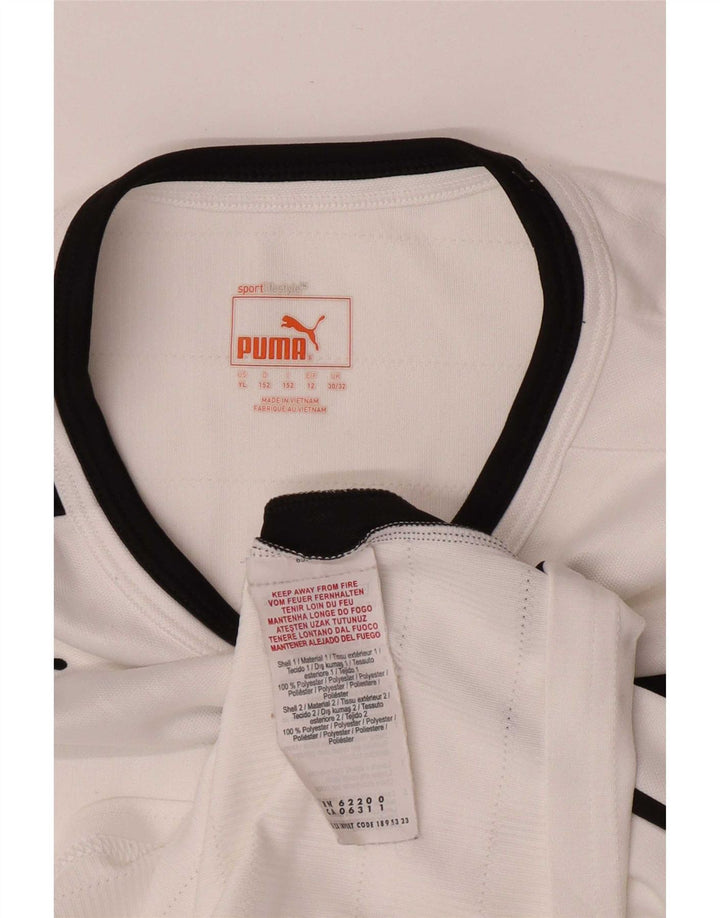 Tricou cu grafică obișnuită Puma pentru băieți Top 11-12 ani, alb, bloc de culoare