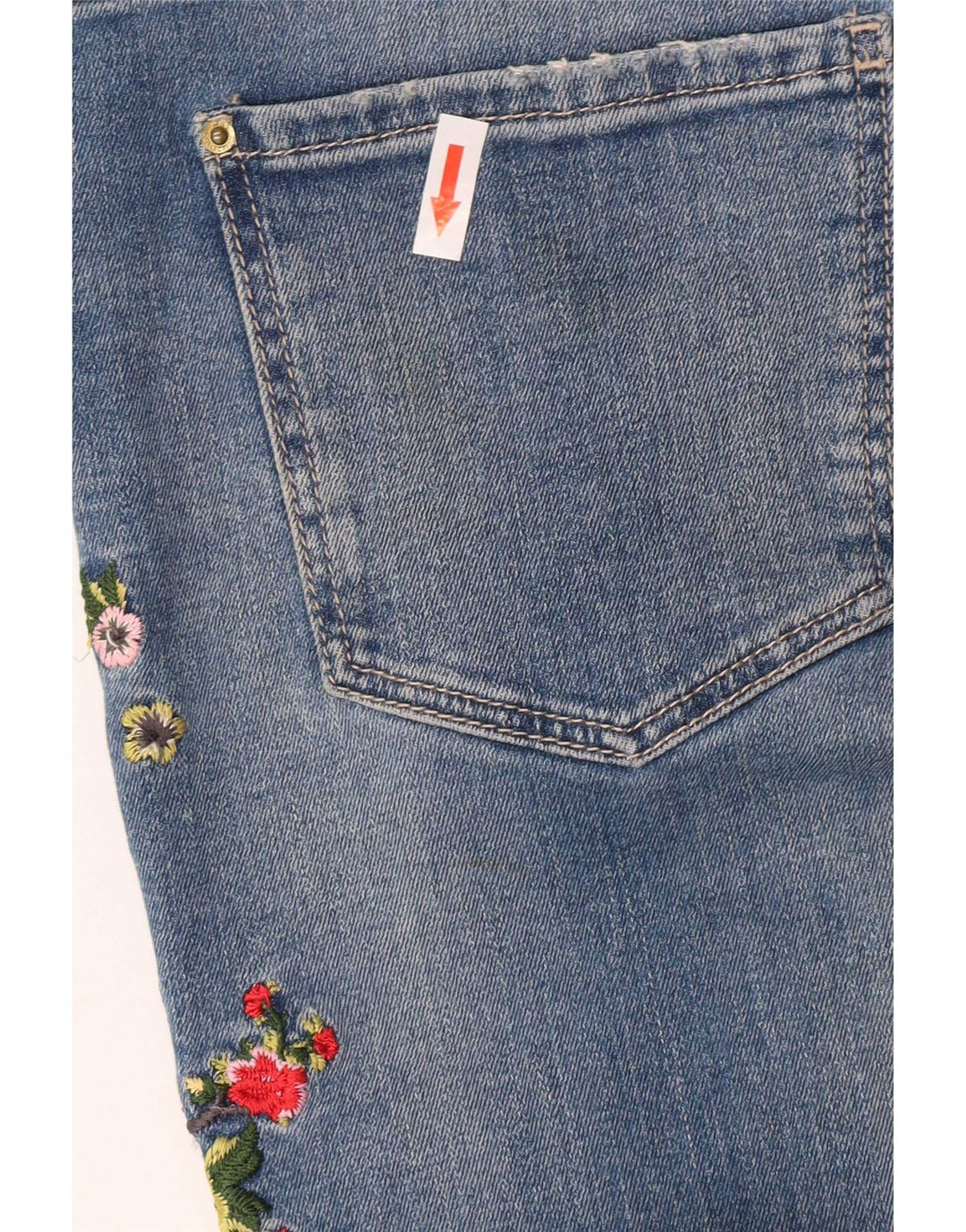 Blugi subțiri pentru femei Marks & Spencer UK 12 Medium W32 L28 Blue Floral