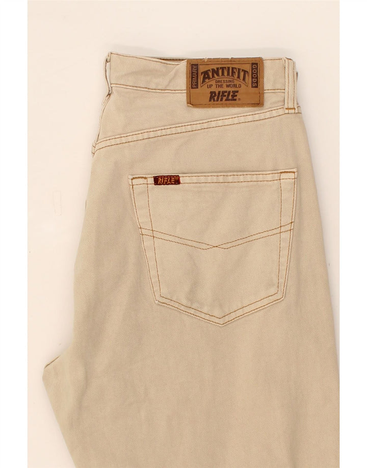 RIFLE Mens Straight Jeans W32 L30 Beige Cotton Vintage Rifle and Second-Hand Rifle from Messina Hembry 