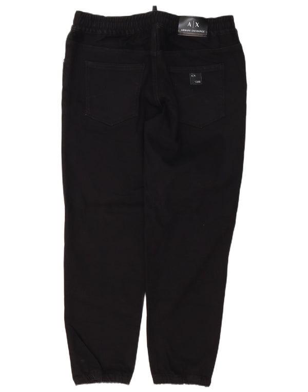 Armani Exchange Pantaloni de jogging pentru bărbați Blugi subțiri W32 L28 Bumbac negru