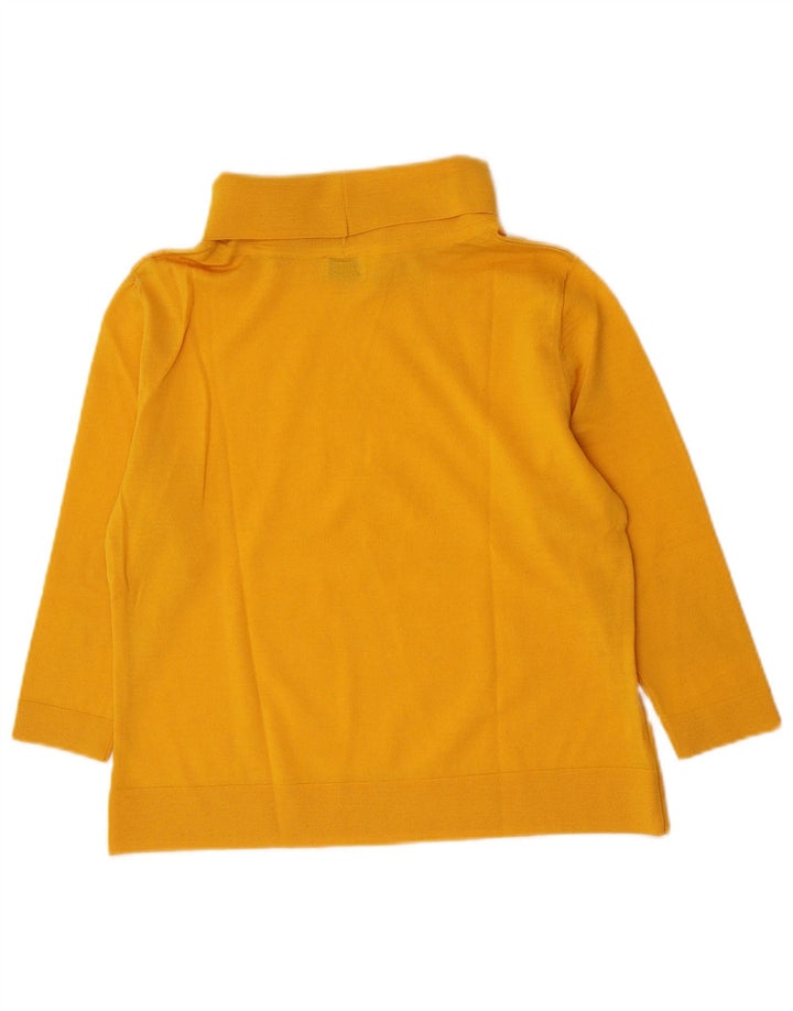 Top cu mâneci 3/4 pentru femei vintage, UK 14, galben mediu
