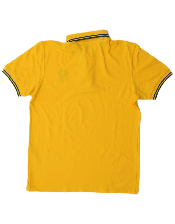 FRED PERRY Tricou polo pentru bărbați din bumbac galben mediu