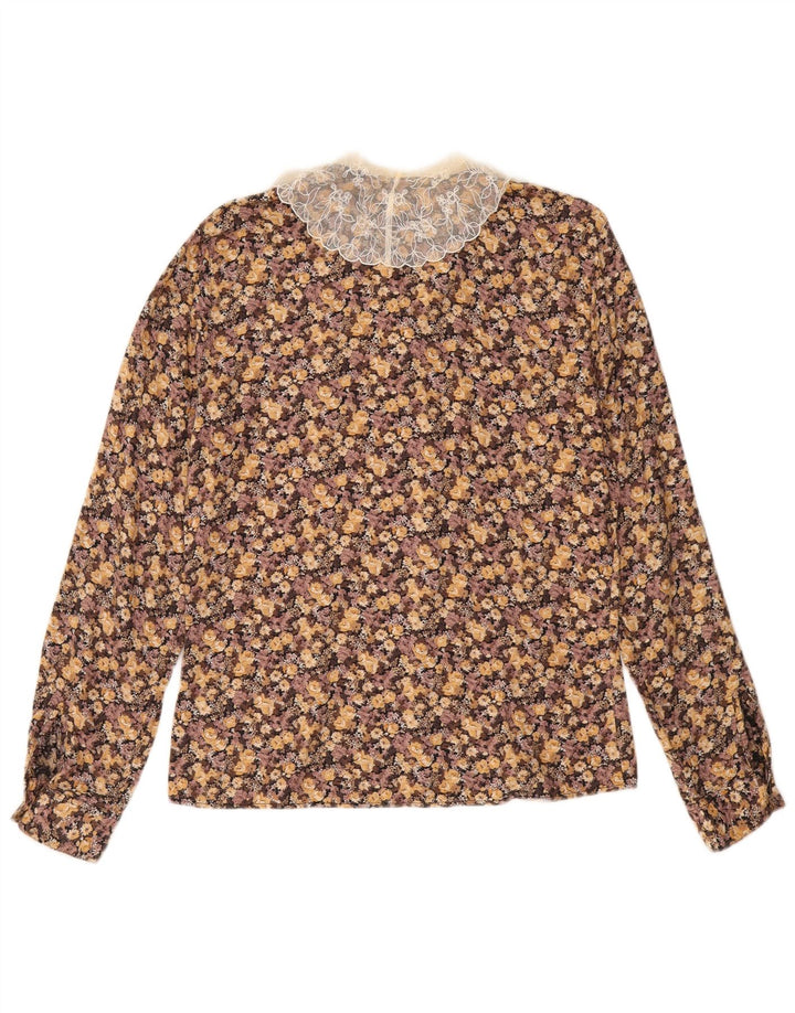 Bluză cămașă pentru femei BENETTON UK 12 Maro Mediu Floral