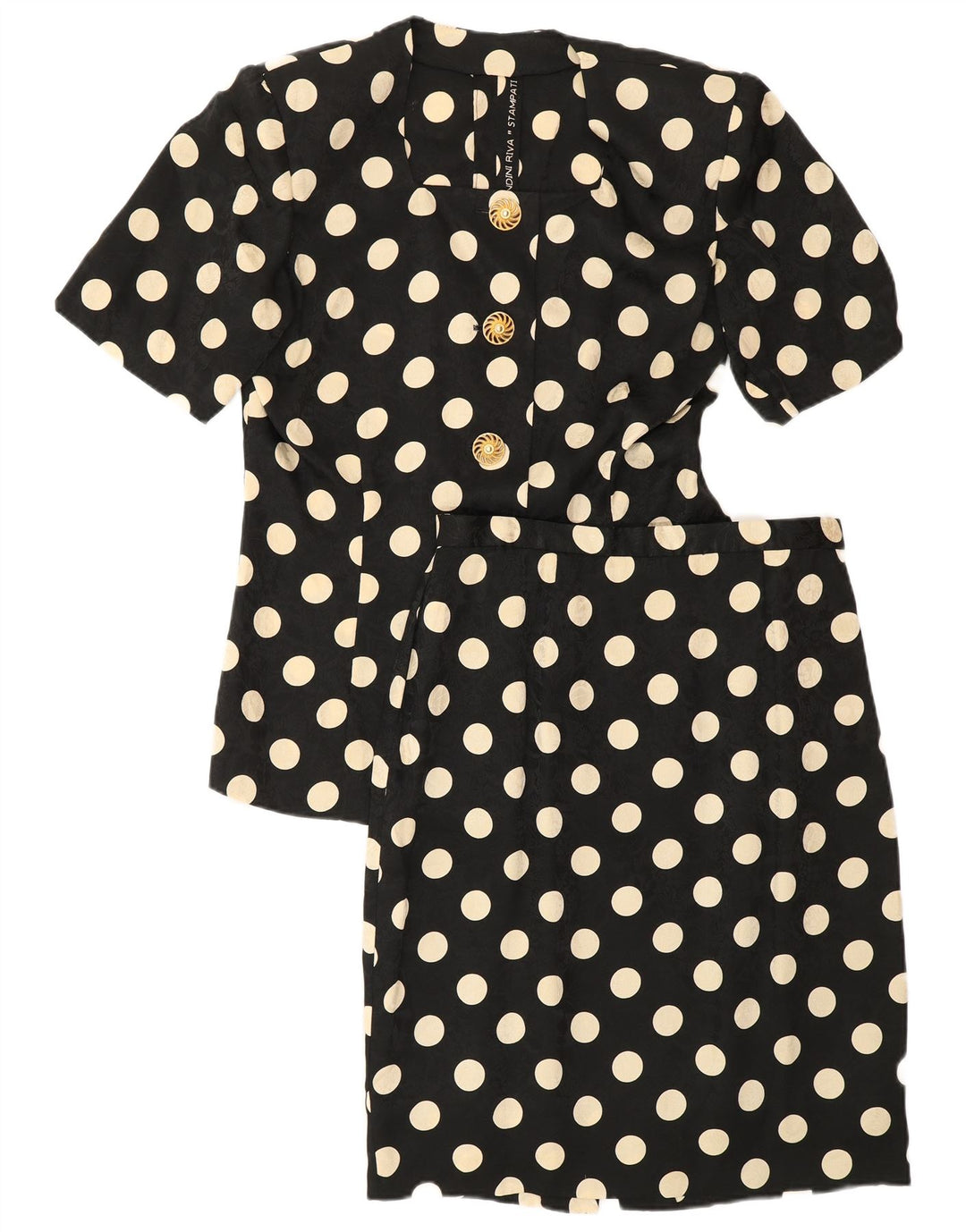 Set fuste 2 piese cu mâneci scurte pentru femei Vintage UK 12 Medium W28 Negru