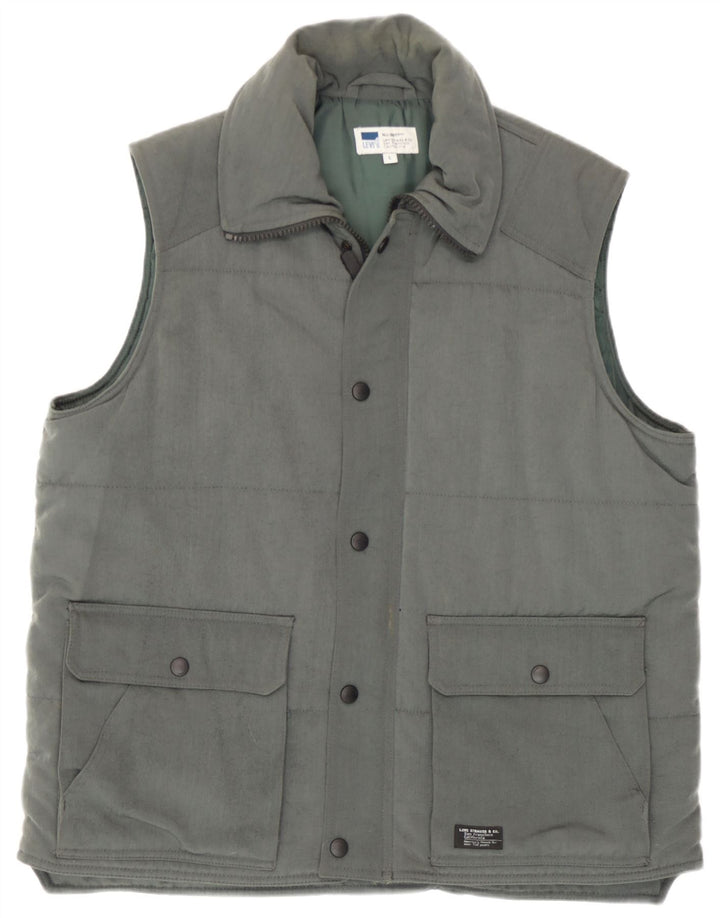 Gilet căptușit pentru bărbați Levi's UK 40 Poliamidă verde mare