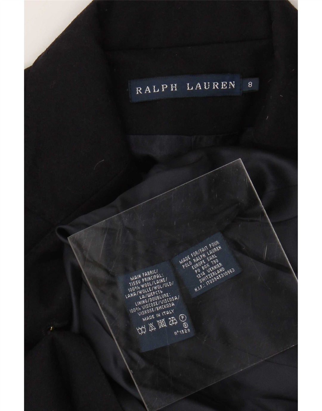 Jachetă pentru femei Ralph Lauren, cu 2 nasturi, lână, albastru bleumarin