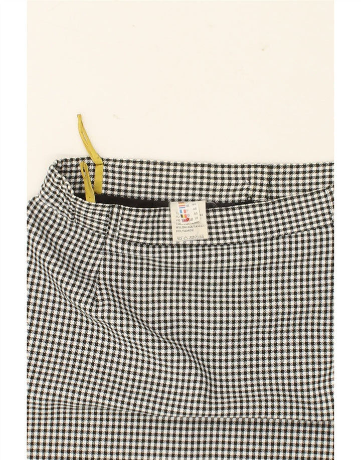 VINTAGE Womens High Waist Pencil Skirt UK 18 XL W30 Grey Gingham Polyester Vintage Vintage and Second-Hand Vintage from Messina Hembry 