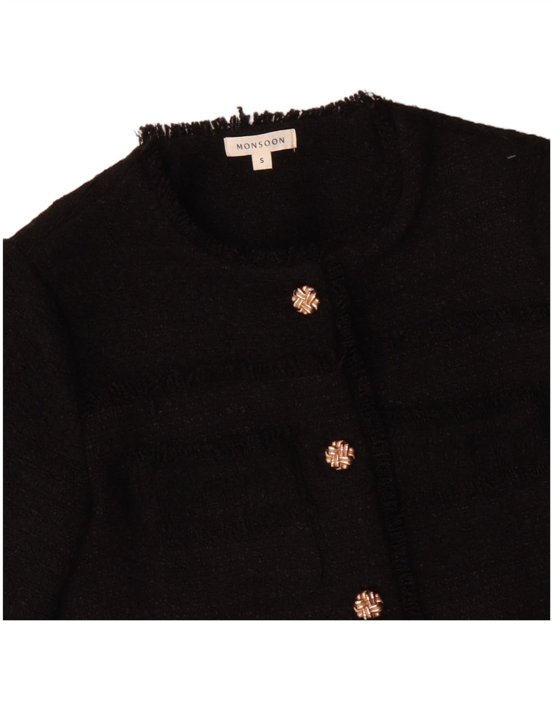 Sacou blazer pentru femei MONSOON cu 5 nasturi UK 10 Poliester negru mic