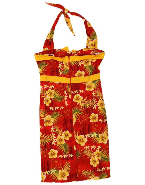 Rochie de damă Collectif Halter UK 14 Medium Red Floral Bumbac