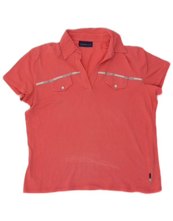 Tricou polo pentru femei Trussardi UK 18 XL bumbac roz