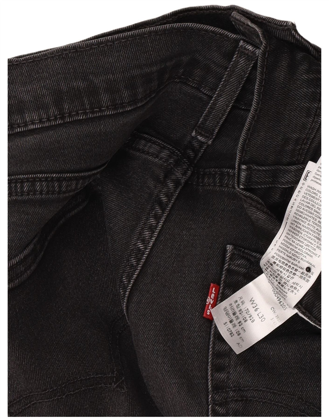 Blugi drepti pentru bărbați Levi's W36 L30 bumbac negru