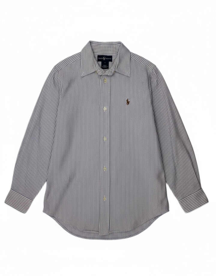 RALPH LAUREN Boys Shirt 6-7 Years Grey Striped Cotton