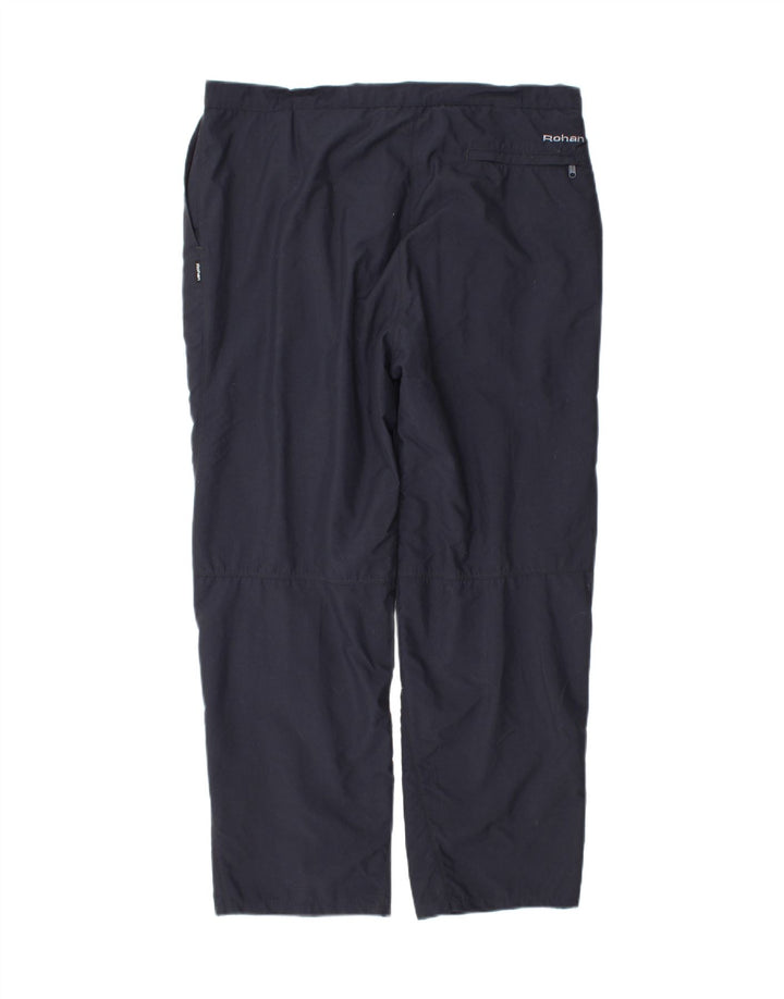 ROHAN Womens Straight Trousers UK 10 Small W28 L27 Navy Blue Polyester Vintage Rohan and Second-Hand Rohan from Messina Hembry 