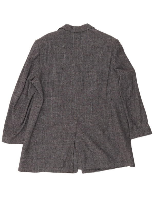 ELENA MIRO Jachetă pentru femei cu 3 nasturi, Marea Britanie 22 2XL, bleumarin, picioare de găină