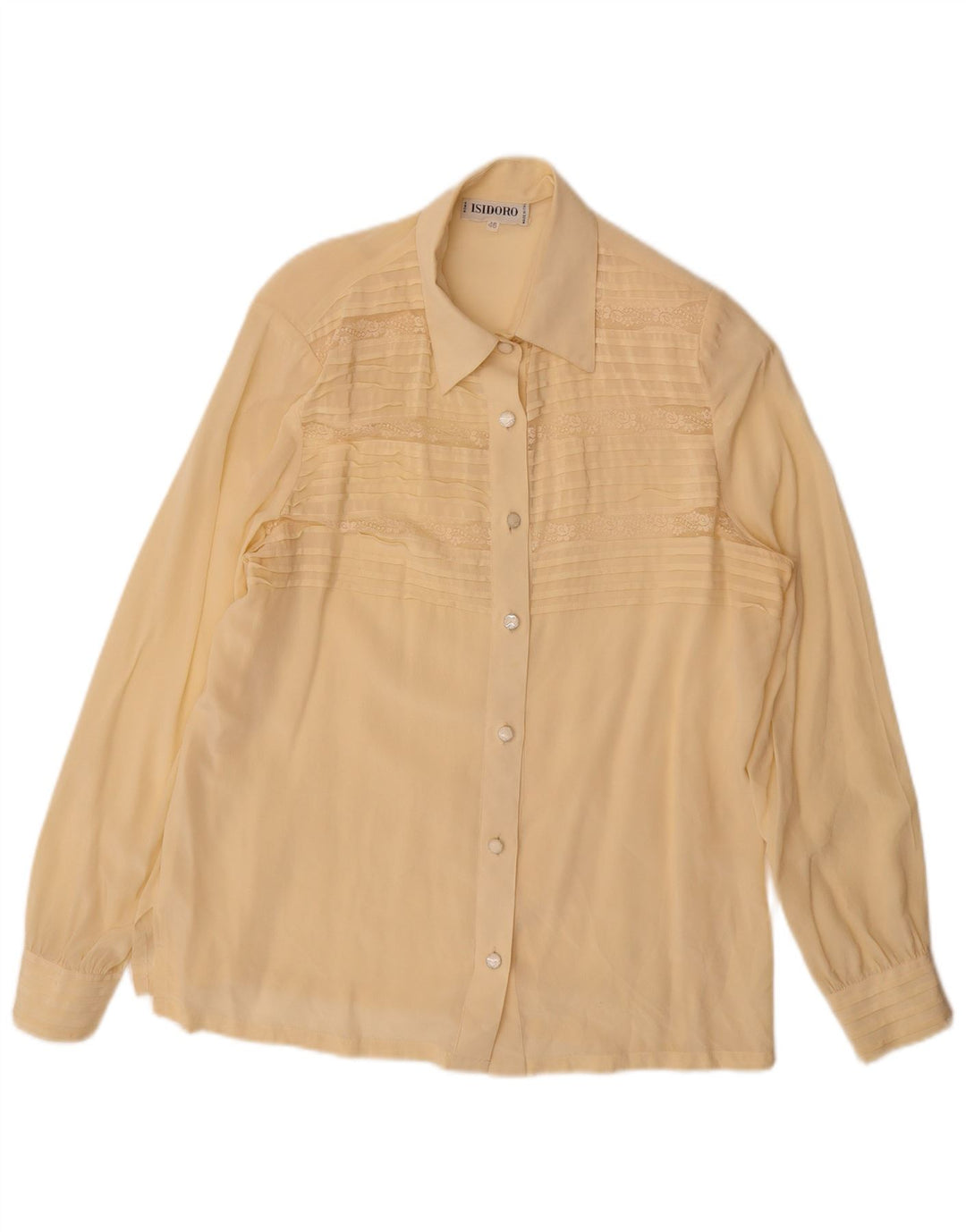 Bluză Cămașă Vintage Femei IT 46 Large Beige