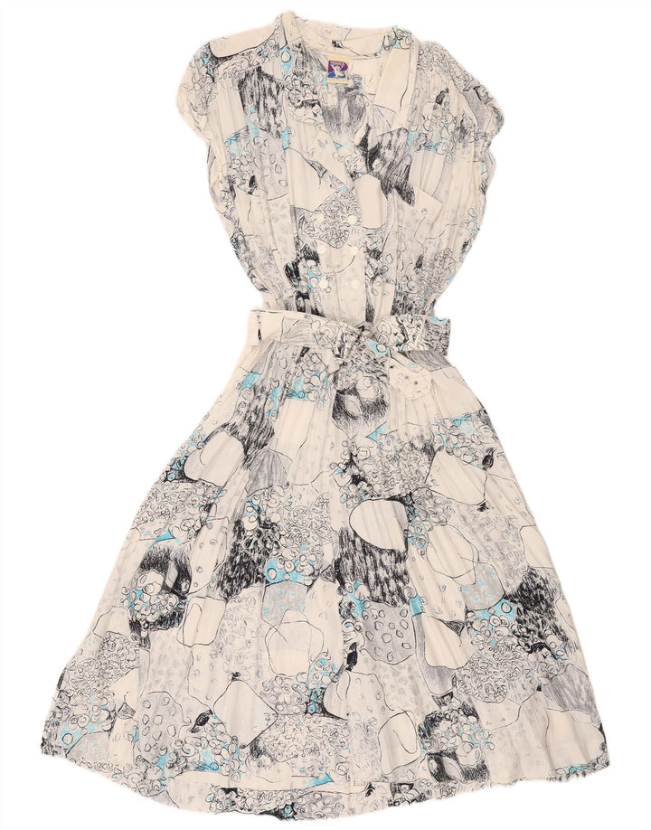 YESSICA Rochie A-Line cu model abstract supradimensionat pentru femei EU 40 Alb mediu