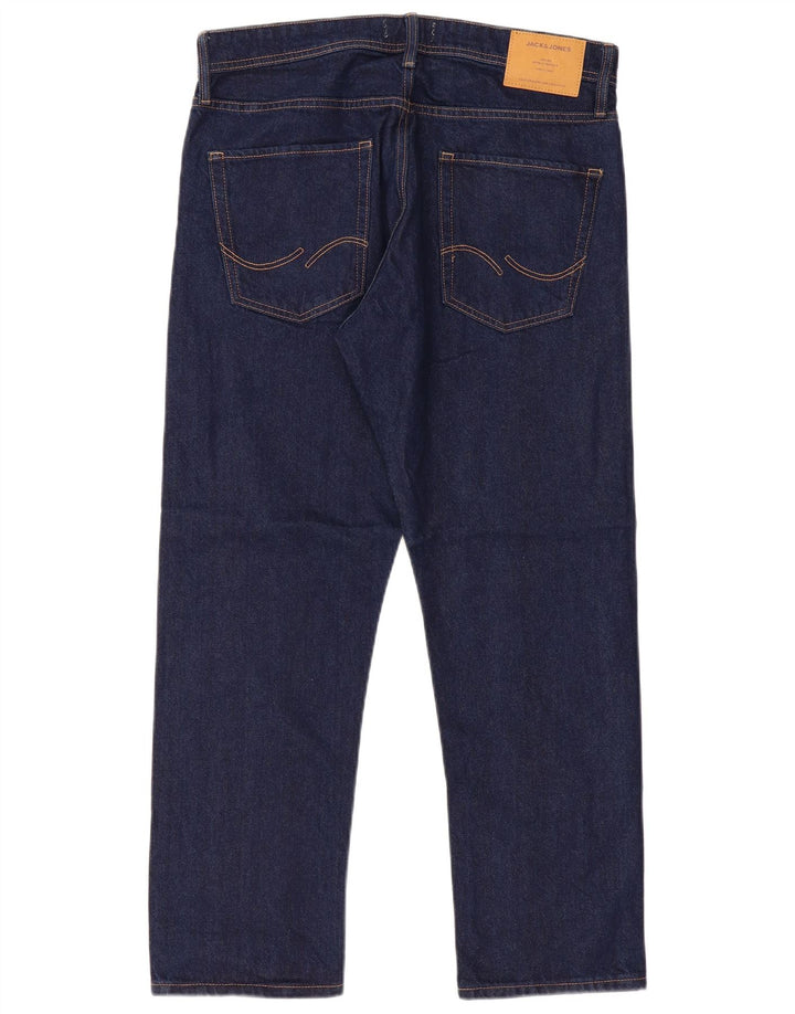 Blugi drepți pentru bărbați Jack & Jones W34 L30 bumbac bleumarin