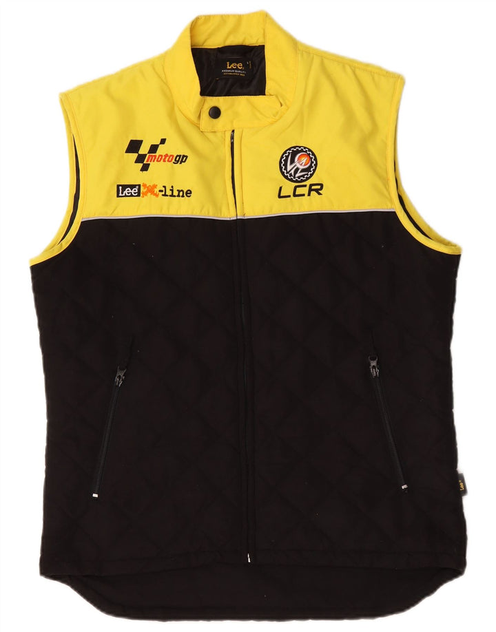 Gilet pentru bărbați Lee, matlasat cu grafic, UK 36, poliester negru mic, bloc de culoare