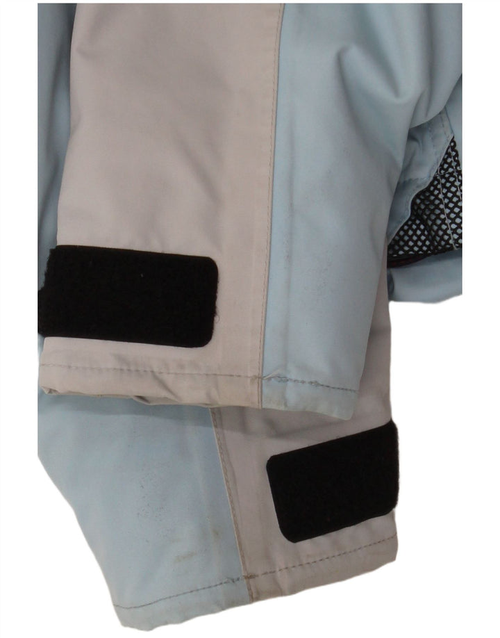 Musto Jachetă de ploaie supradimensionată cu glugă pentru femei UK 10 Small Blue Colorblock